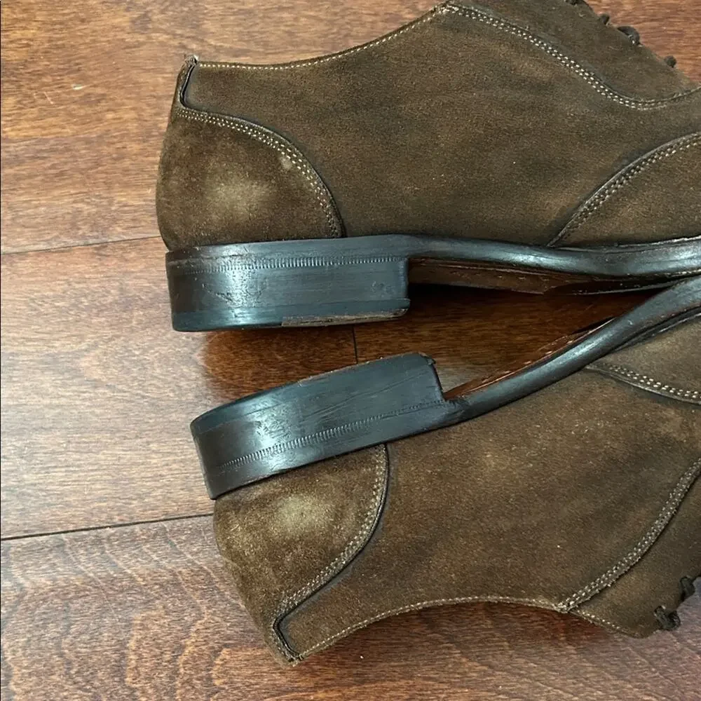 Mezlan Men's Ambrose Brown Suede Lace-Up Oxfords with a Tapered Toe, Size 9.5